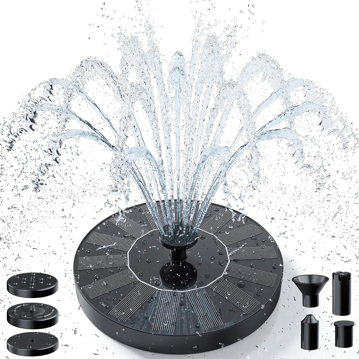AMZtime 1.4W solar panel powers a battery-free fountain in bright sun