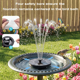 AMZtime bird bath fountain in action for outdoor spaces