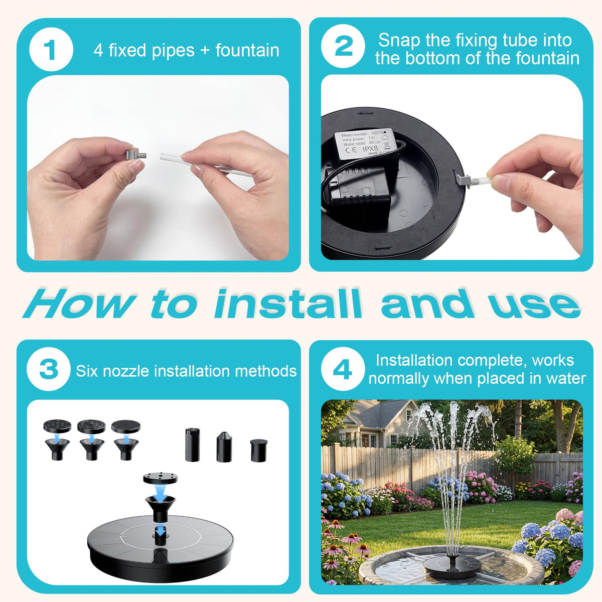 AMZtime easy maintenance: keep pump submerged and clean to avoid clogs.