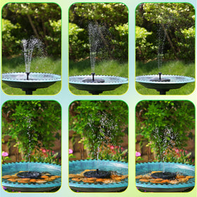 AMZtime floating pump in bird bath demonstrates easy setup and reliable operation.