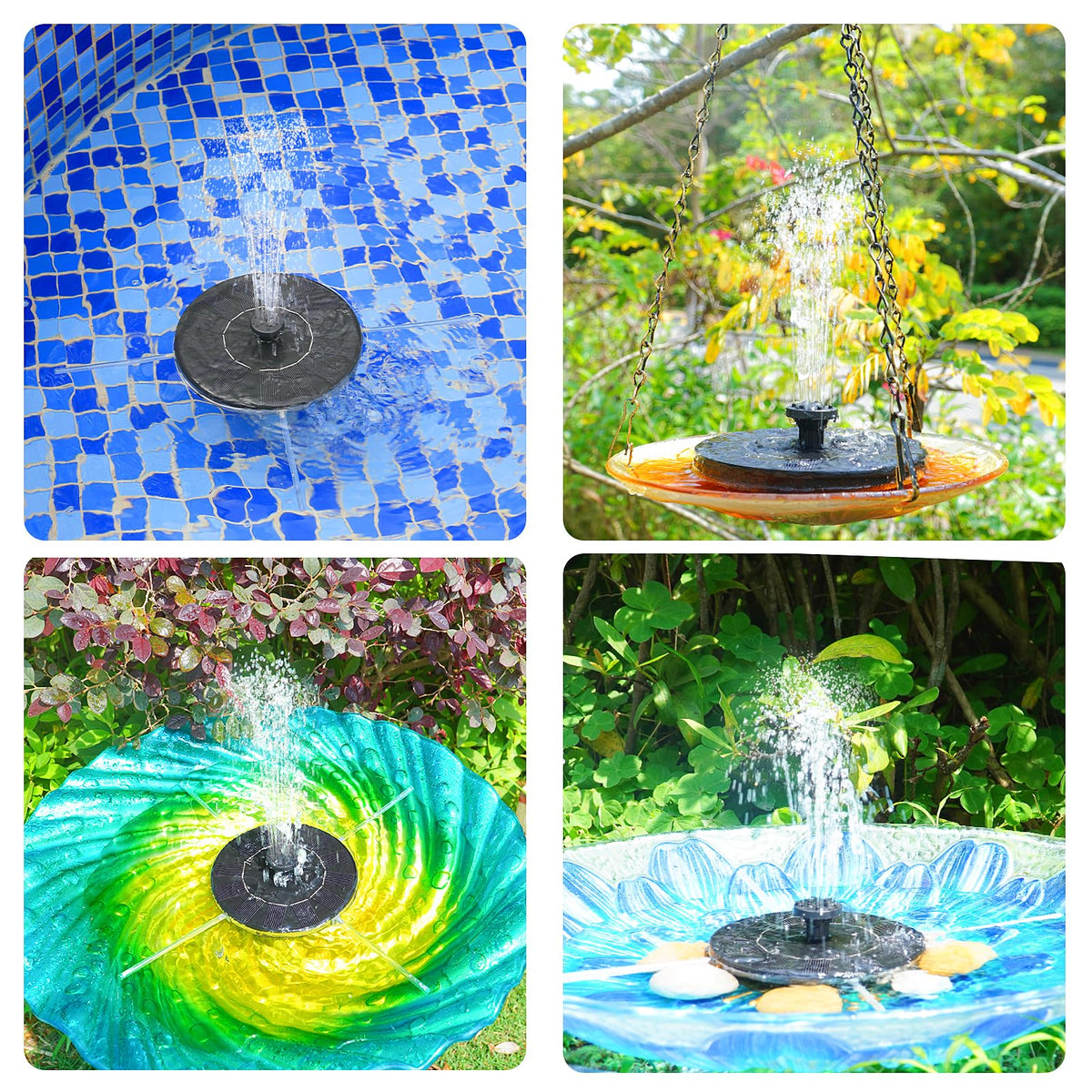 AMZtime floating fountain works in ponds and birdbaths