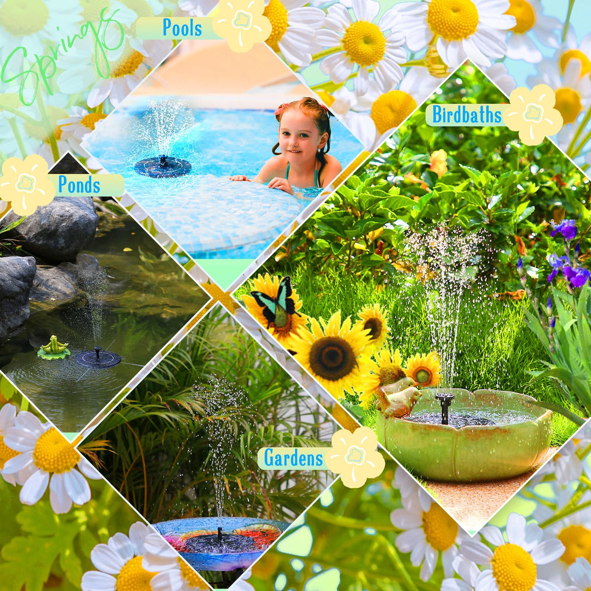 AMZtime six-nozzle system offers varied spray patterns for different garden moods.