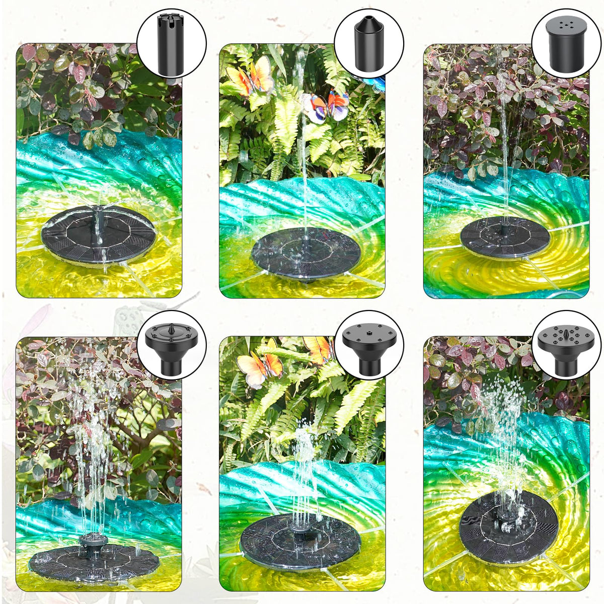 AMZtime six nozzles offer varied spray styles for decor