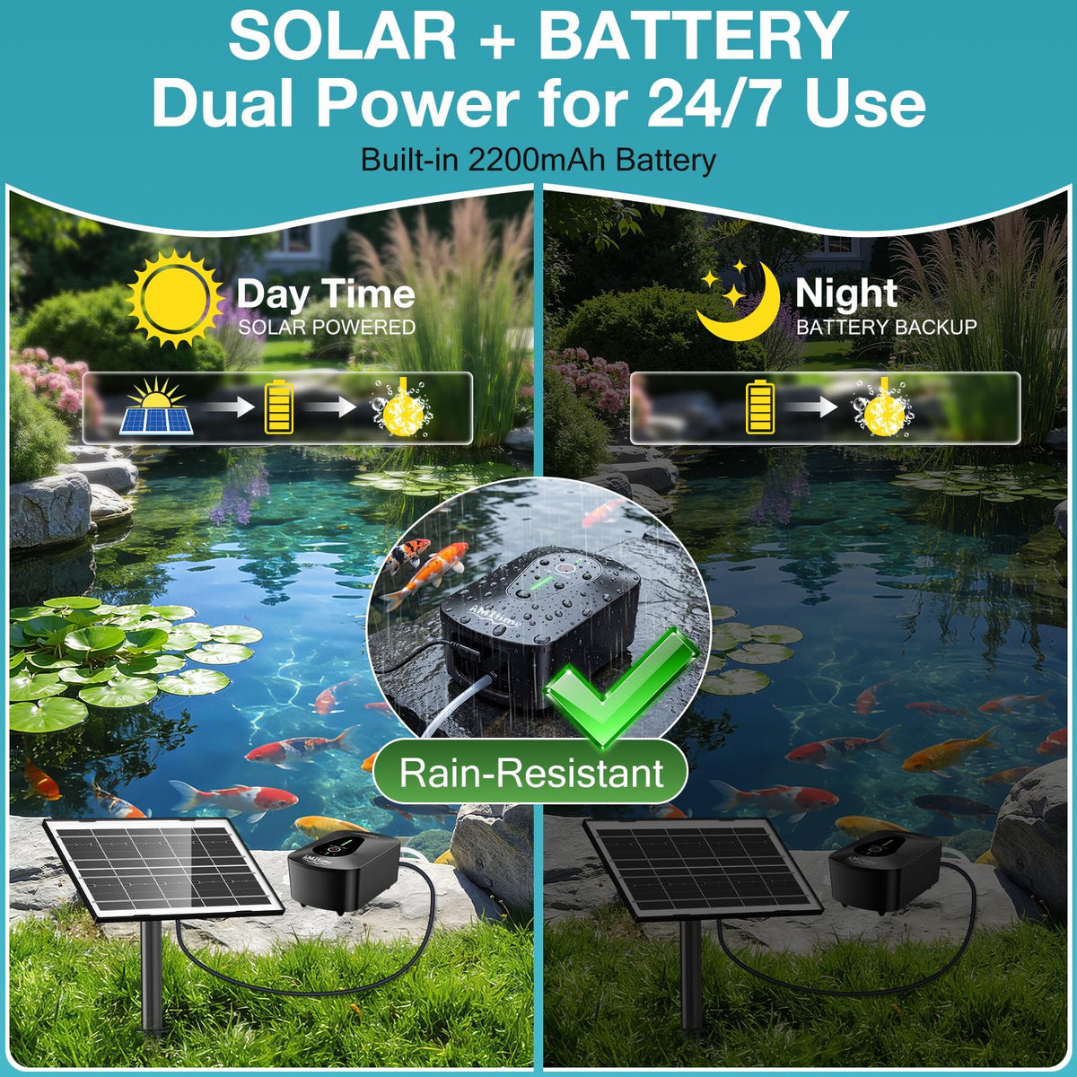 AMZtime air stones set providing diffuse bubbles for water movement