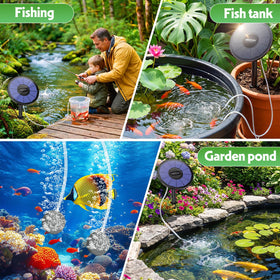 AMZtime solar pond aerator airstone and hose connection ensures steady airflow