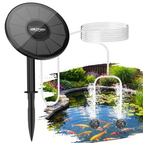 AMZtime solar pond aerator panel tilt optimizes sun exposure for charging