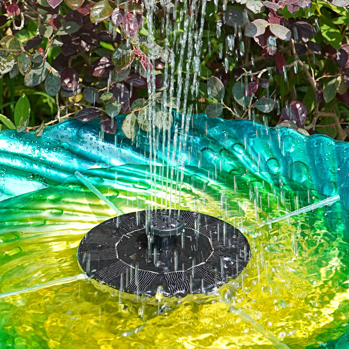 AMZtime fountain spray arc reaches up to 20 inches in daylight