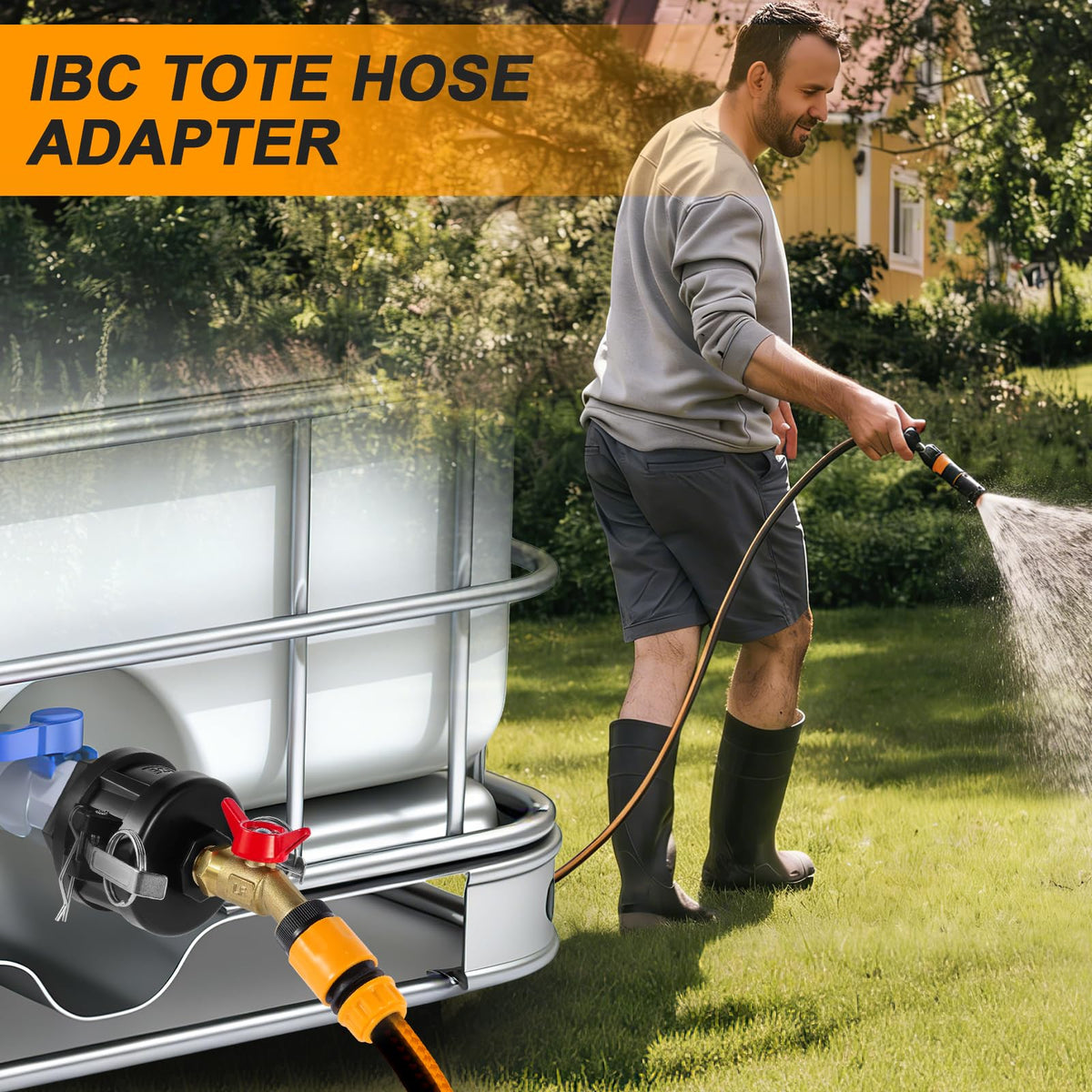 Ana Ark IBC Tote Hose Adapter 2in coarse-thread connection enables quick coupling
