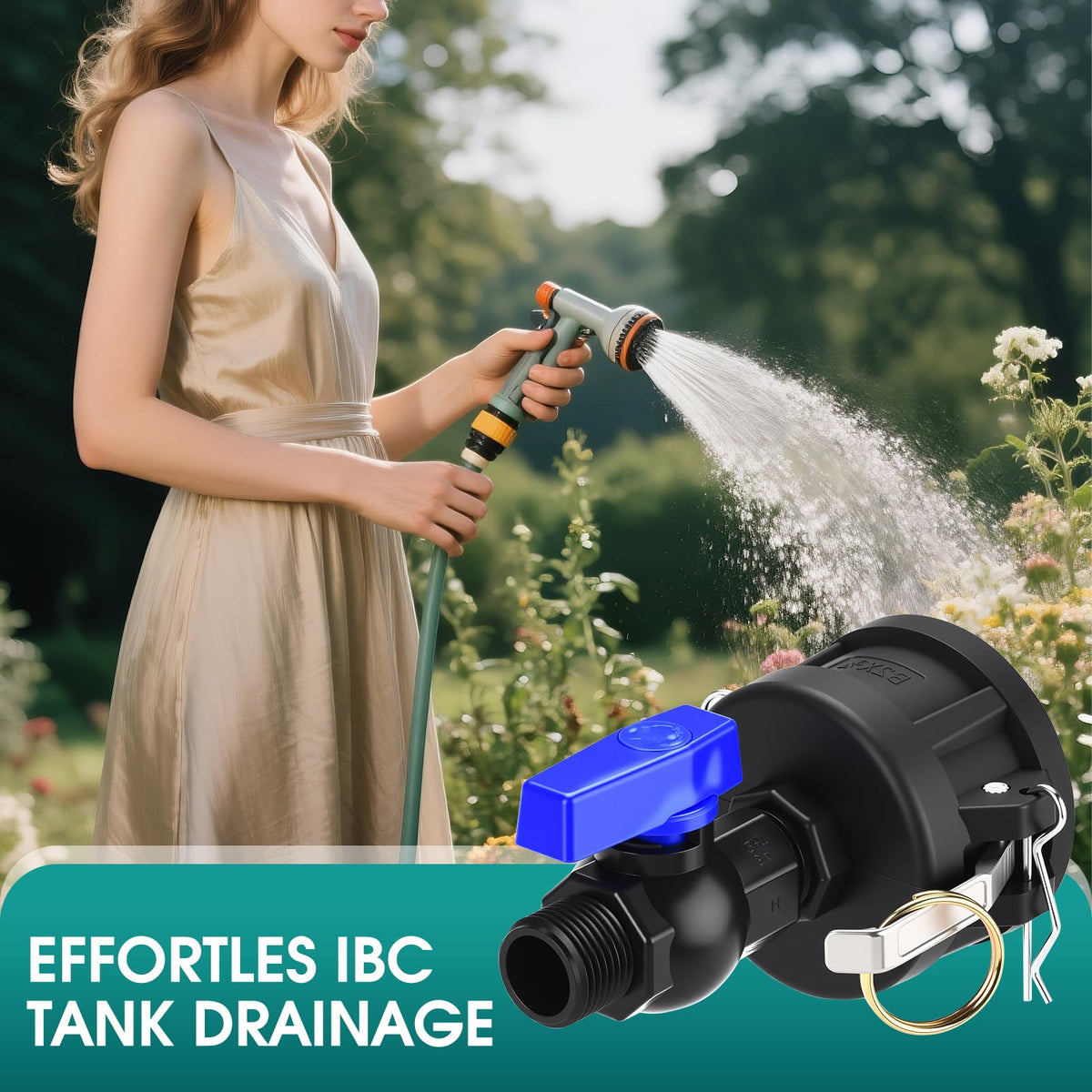 Ana Ark IBC tote hose adapter easy install with snap-in design.