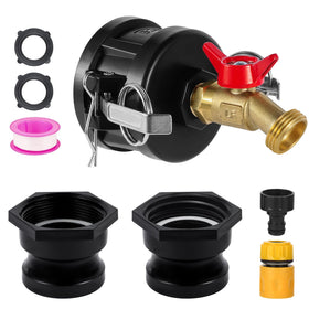 Ana Ark IBC Tote Hose Adapter with full-bore brass stop valve for steady water flow