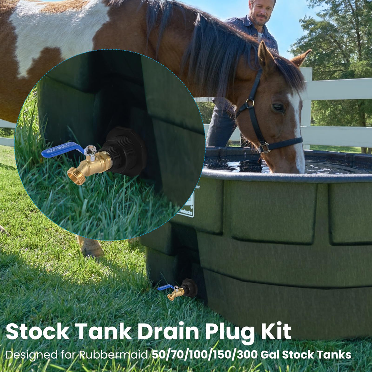 Ana Ark brass stop valve and 3/4-inch faucet ready for water transfer.