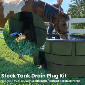 Ana Ark brass stop valve and 3/4-inch faucet ready for water transfer.