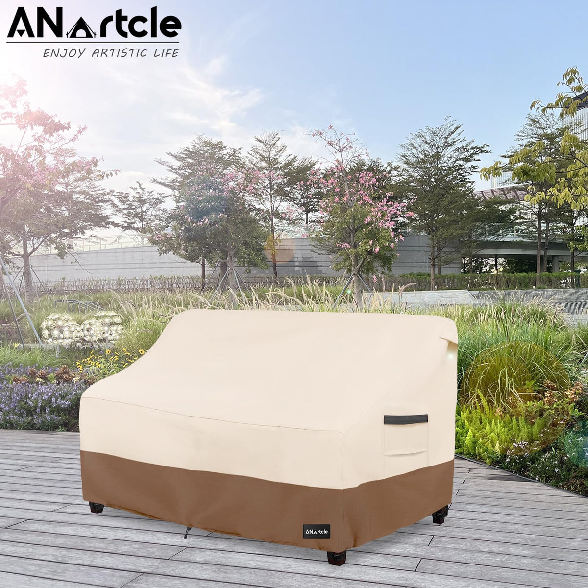 ANartcle Sofa Cover padded handles for easy fitting and removal.