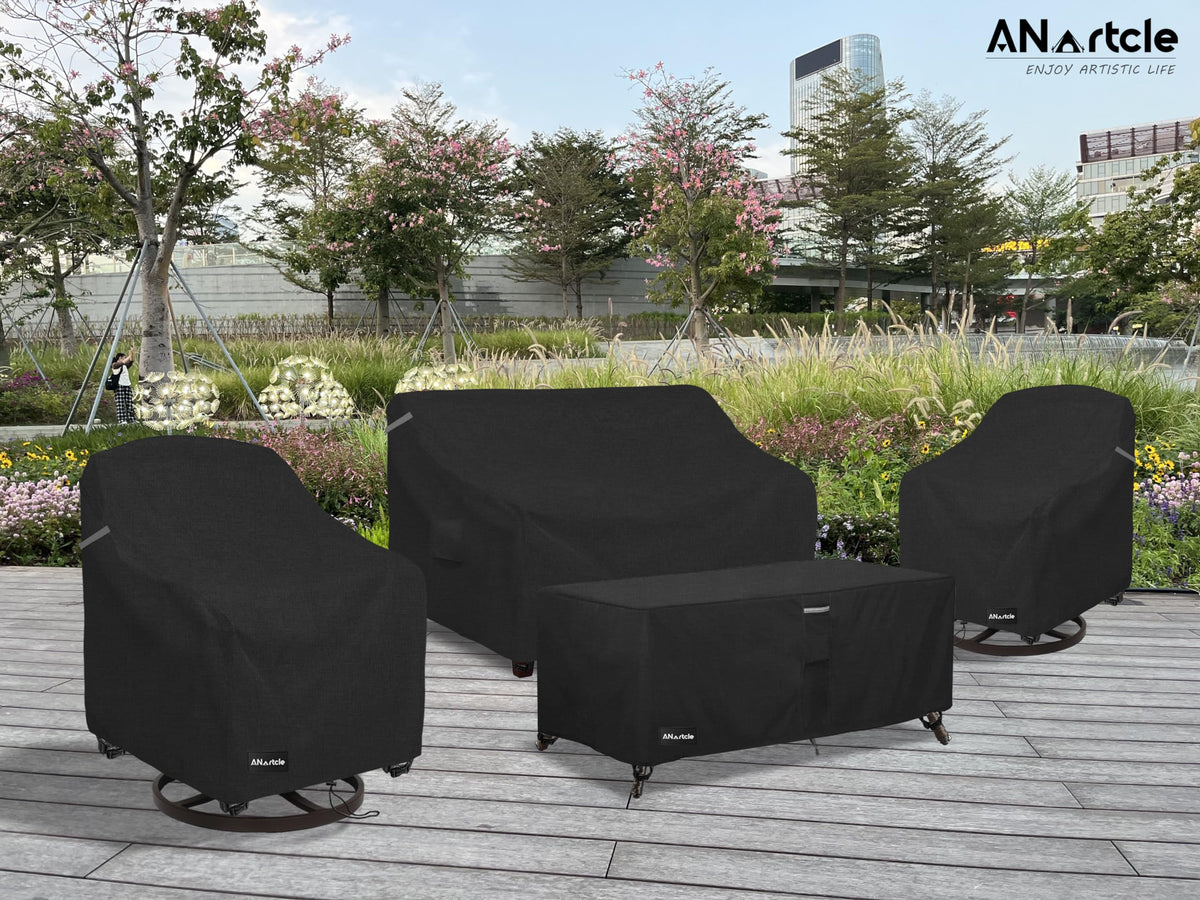 ANartcle outdoor chair protection keeps furniture from rain and debris.