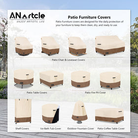 ANartcle swivel chair cover waterproof fabric protects swivel chairs on patios and balconies.