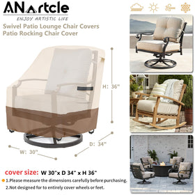 ANartcle swivel chair under cover on windy day demonstrates secure fit