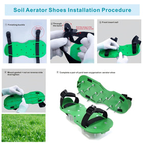 Adjustable straps on Anazous lawn aerator shoes for a secure fit.