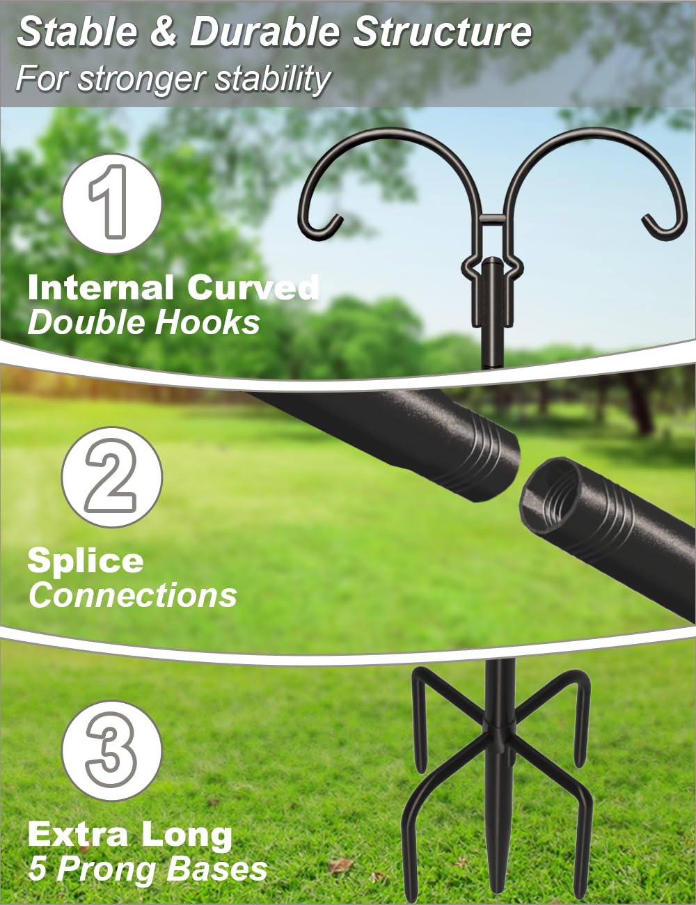 AnBaiMei two-sided hook design holds two items for balanced outdoor hanging