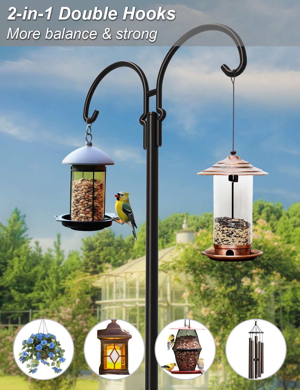 AnBaiMei two extension poles included for adjustable height