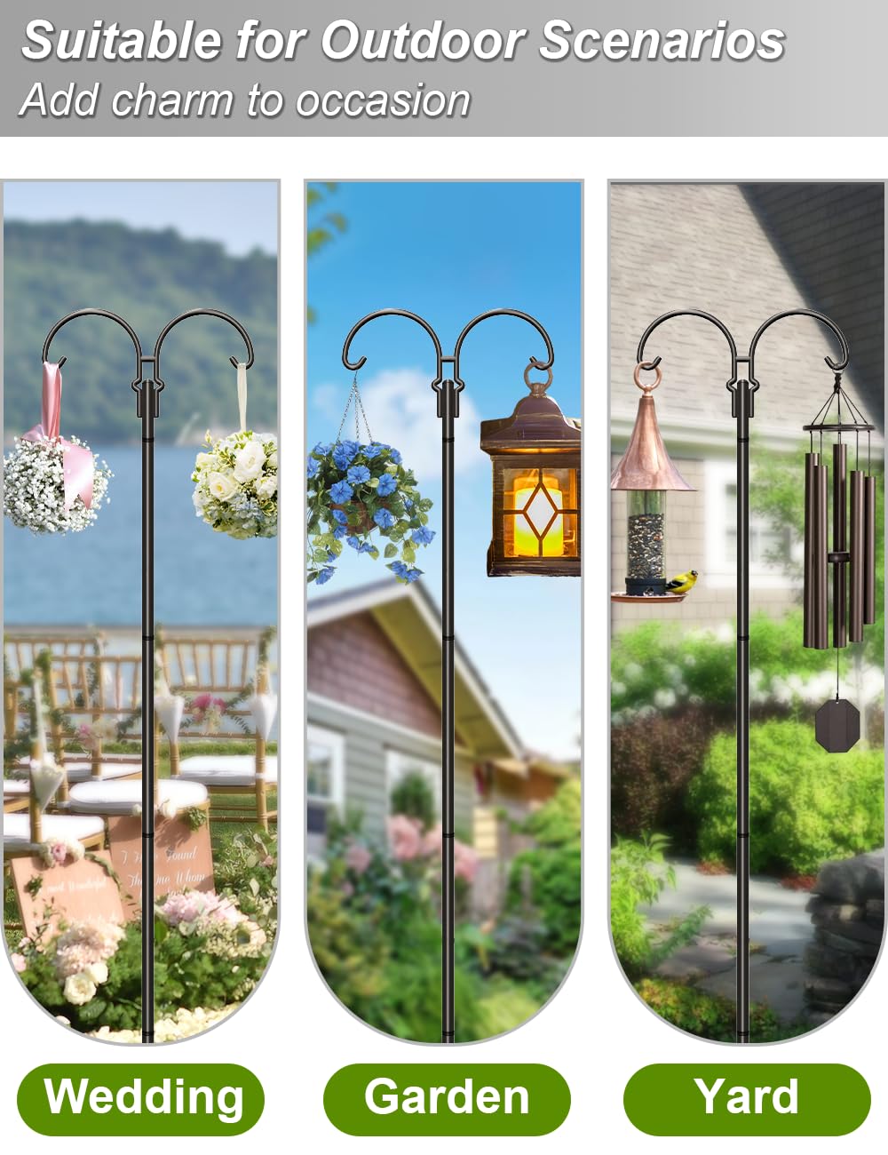 AnBaiMei garden wedding display using two hooks for decor