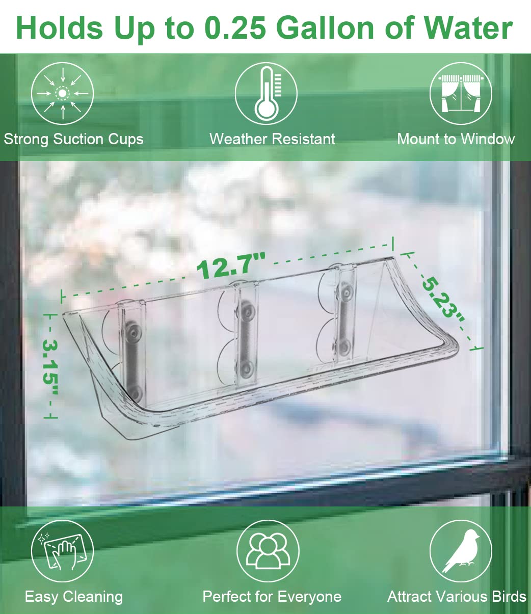 Large tray measures 12.7 by 5.23 by 3.15 inches for water and seed.