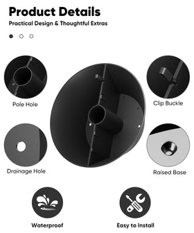 AnBaiMei PVC planter around umbrella base, weather-resistant and durable