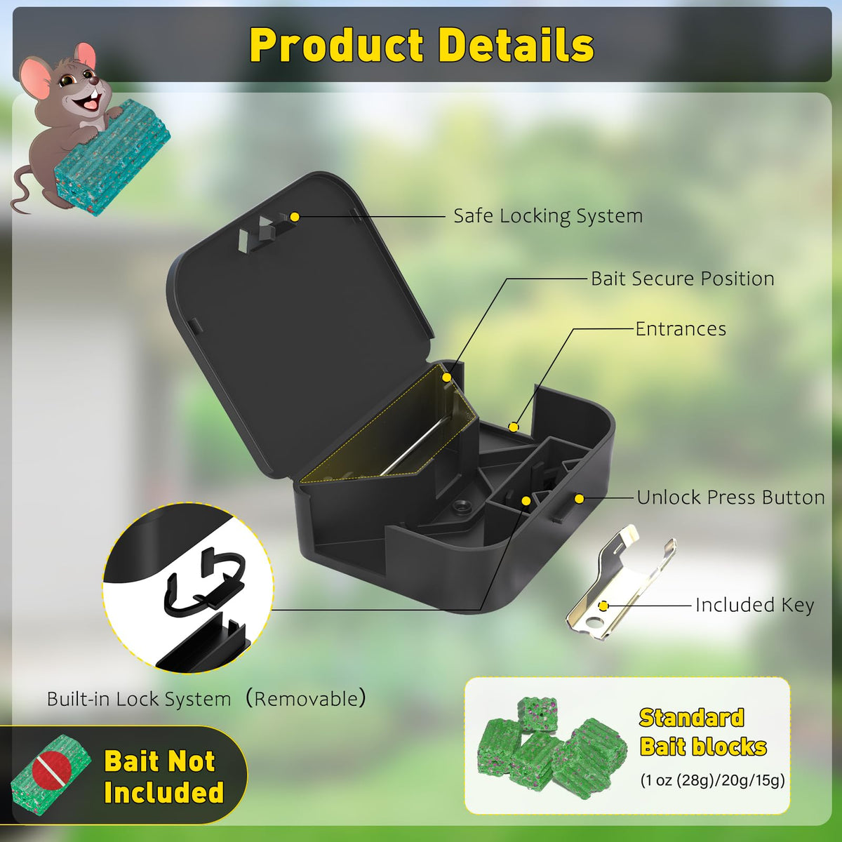 Anblak mouse station low-profile-square design fits tight spaces.