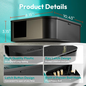 Anblak rat station box reusable durable plastic for long term use
