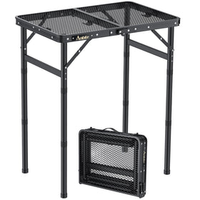 Anbte folding grill table setup at campsite for easy cooking and serving