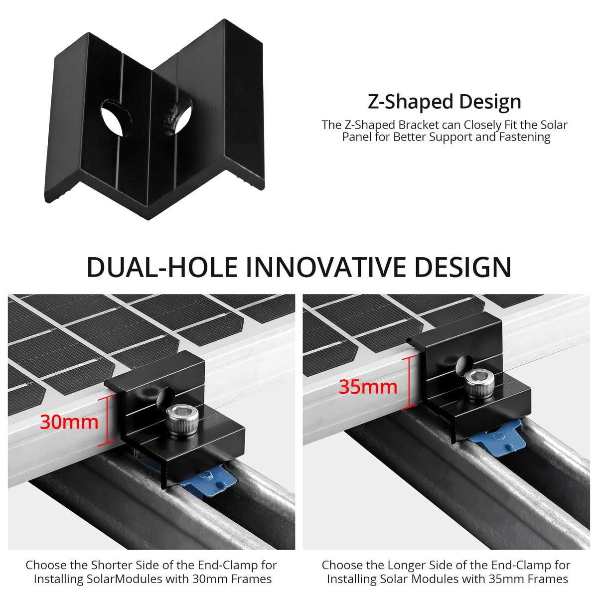 Anbte groove nuts and screws shown for easy surface mounting