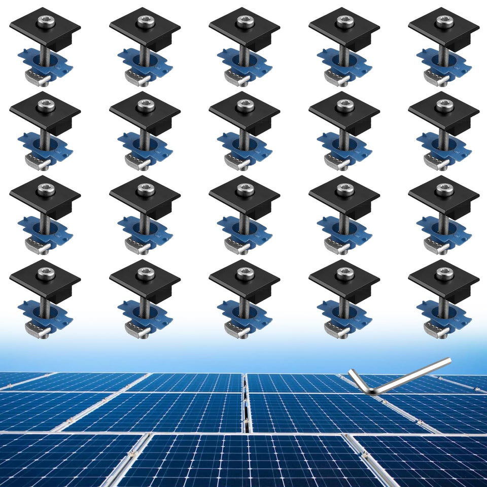 Anbte mid clamp 30mm Unistrut securing solar modules on rooftops