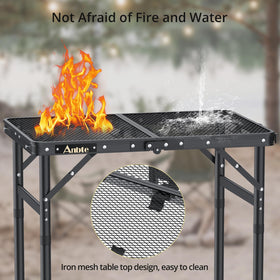 Anbte portable folding table with handles for quick car-side setup