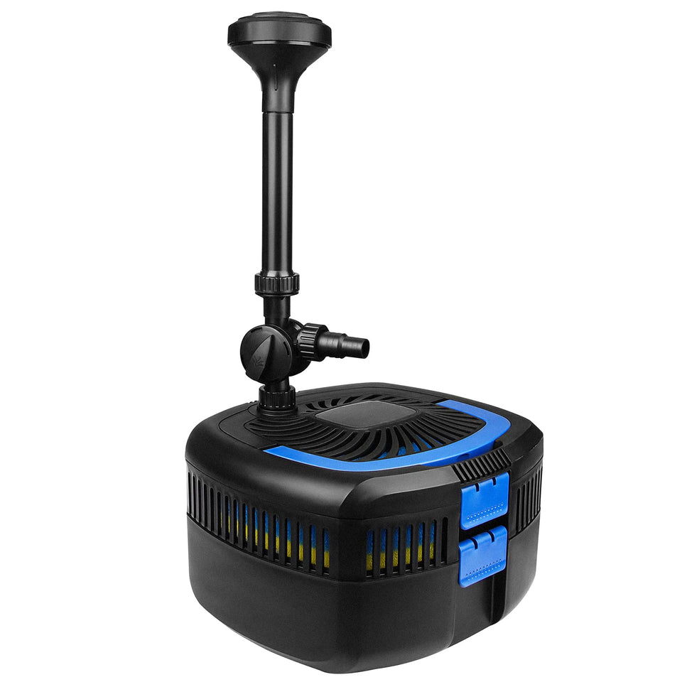 Anbull 1370GPH pond filter pump front view for easy setup