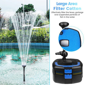 Anbull built-in 13W lamp provides nighttime illumination for the pond