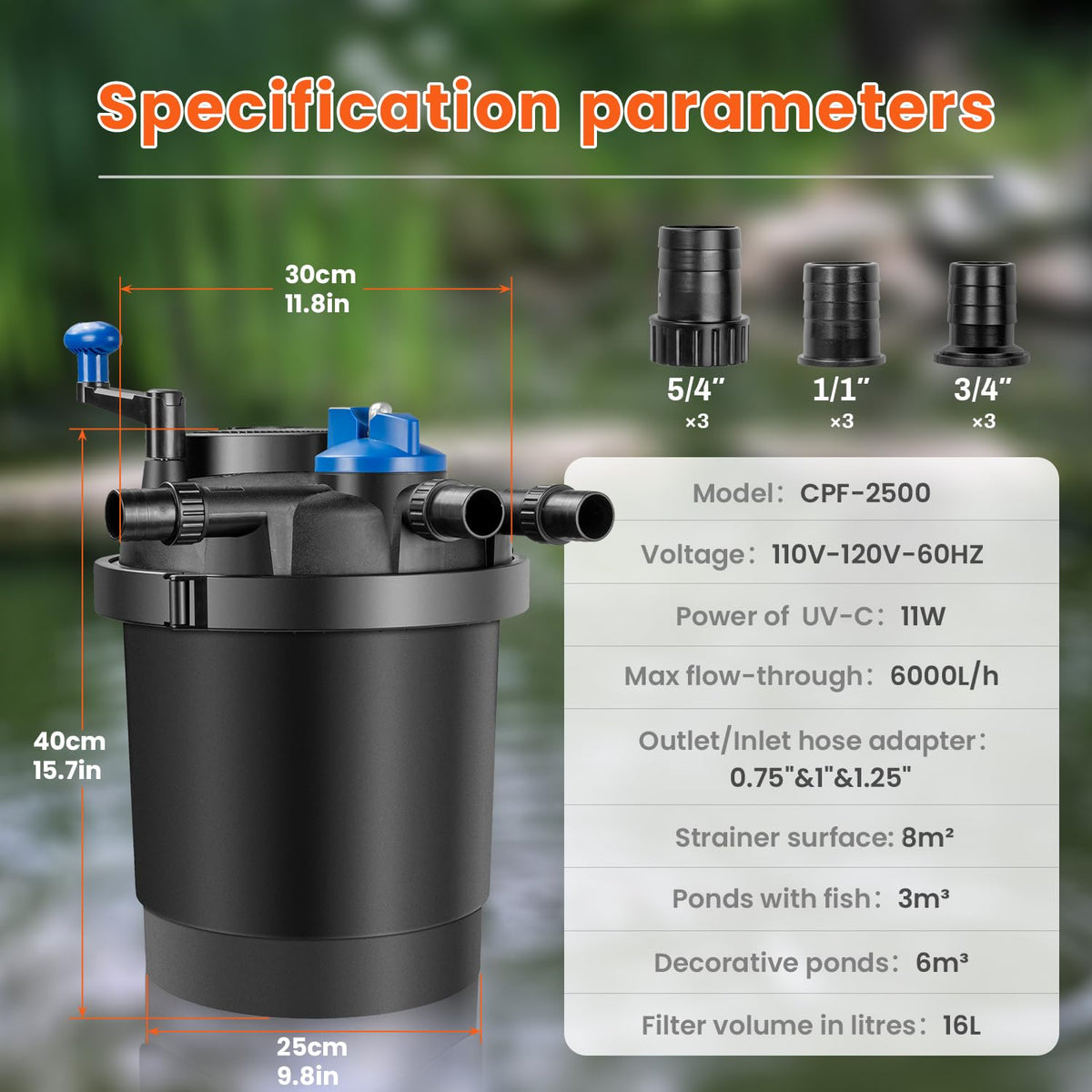 Anbull durable ABS shell provides long lasting pond filtration