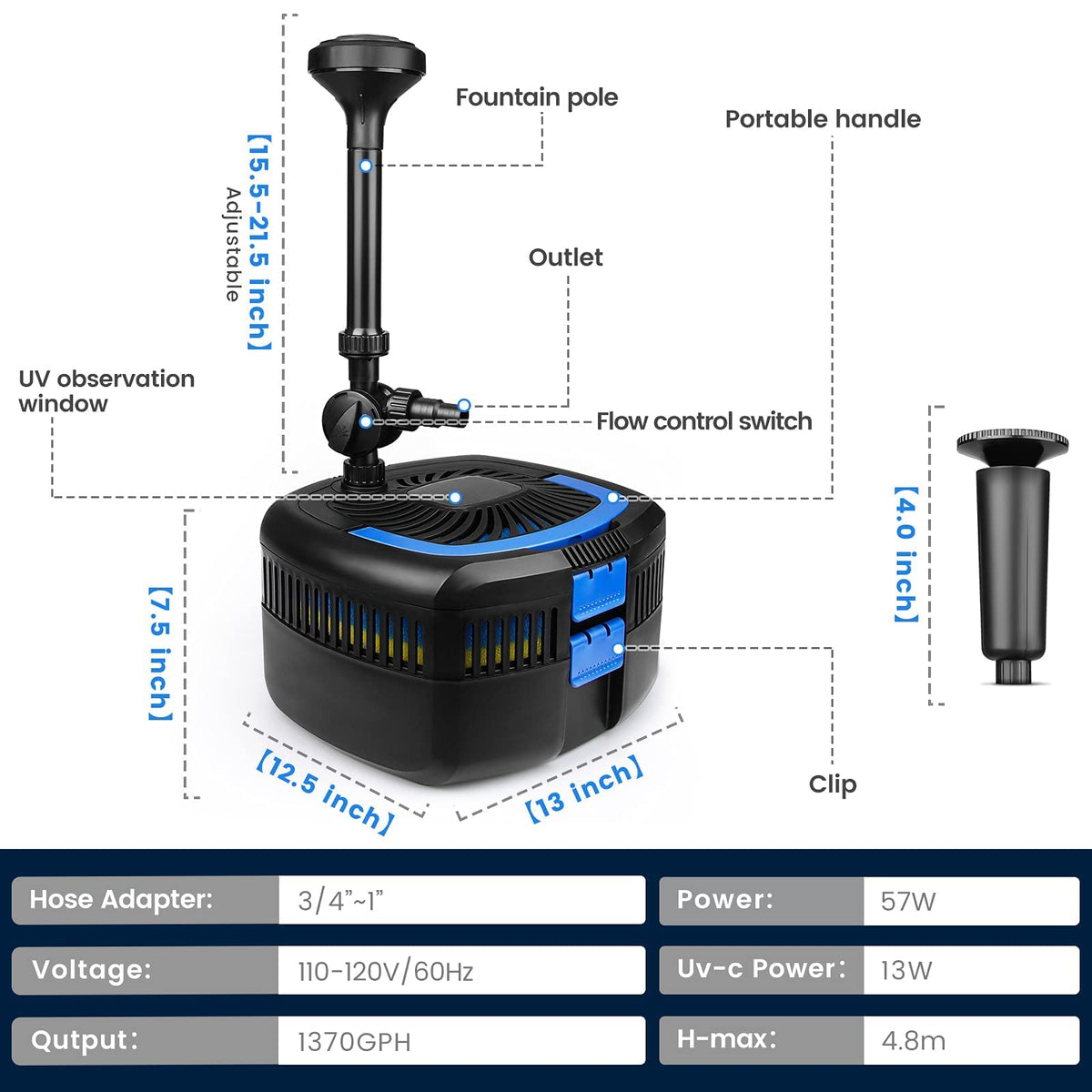 Anbull compact portable design with carry handle for easy relocation