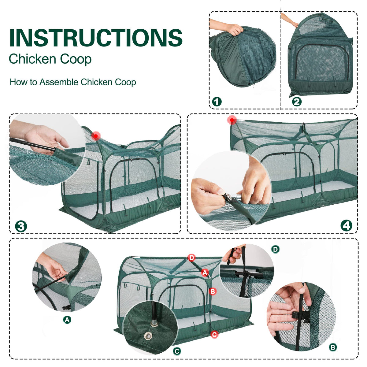 ANC POP outdoor pet pen for chickens and rabbits in the yard.
