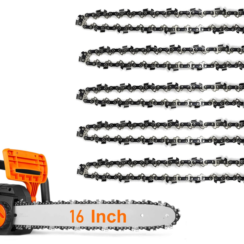 ANCKNE 5Pack 16-Inch chain showing 3/8 LP pitch for smooth cutting.
