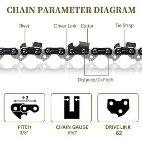 ANCKNE 62-drive-links for long-lasting cutting performance
