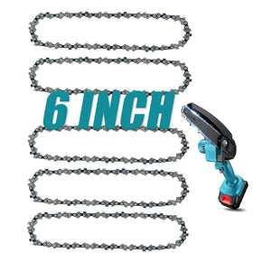 ANCKNE 6-inch chainsaw chain closeup, durable manganese steel for smooth cutting