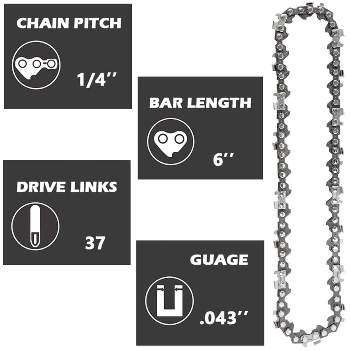 ANCKNE replacement chain pack for 6-inch mini saw, ready for extended use