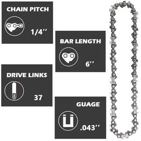 ANCKNE replacement chain pack for 6-inch mini saw, ready for extended use