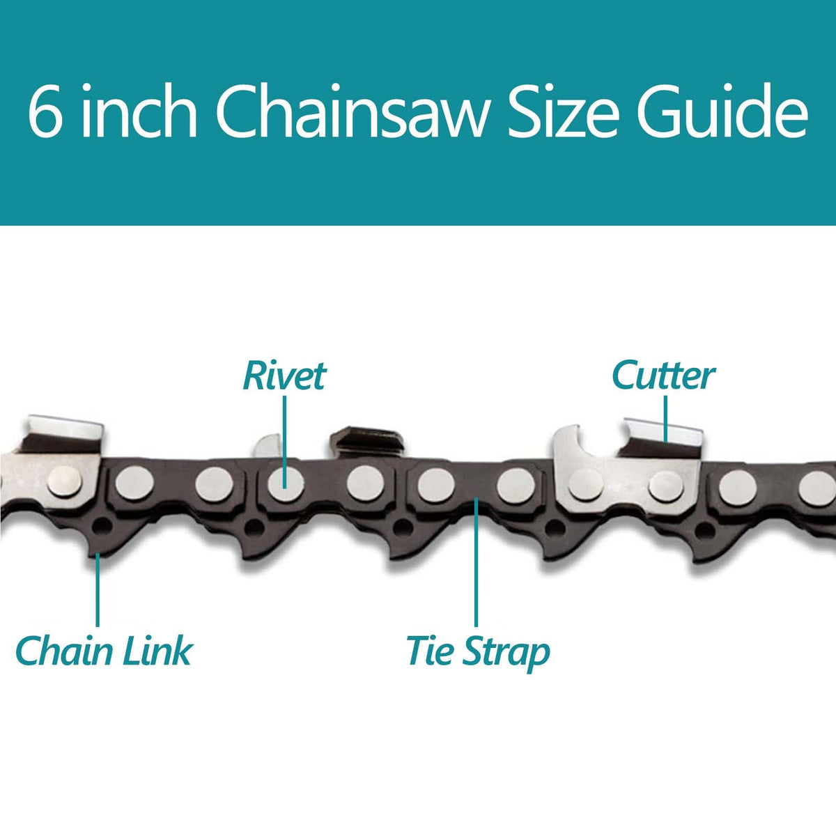ANCKNE 6-inch chain teeth detail, sharp and wear-resistant for pruning
