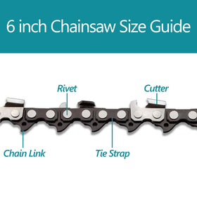 ANCKNE 6-inch chain teeth detail, sharp and wear-resistant for pruning