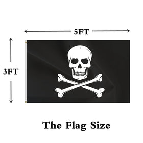 ANCONINE pirate flag back view ensures two-sided readability in windy conditions.