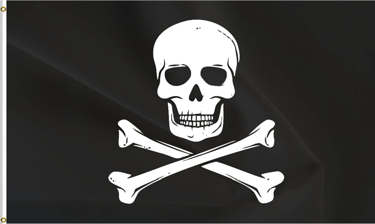 ANCONINE pirate flag front view with crisp print ideal for outdoor displays.