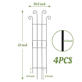 ANCOUUIN 4-pack 32inch black metal trellis offers rust-resistant garden support for vines
