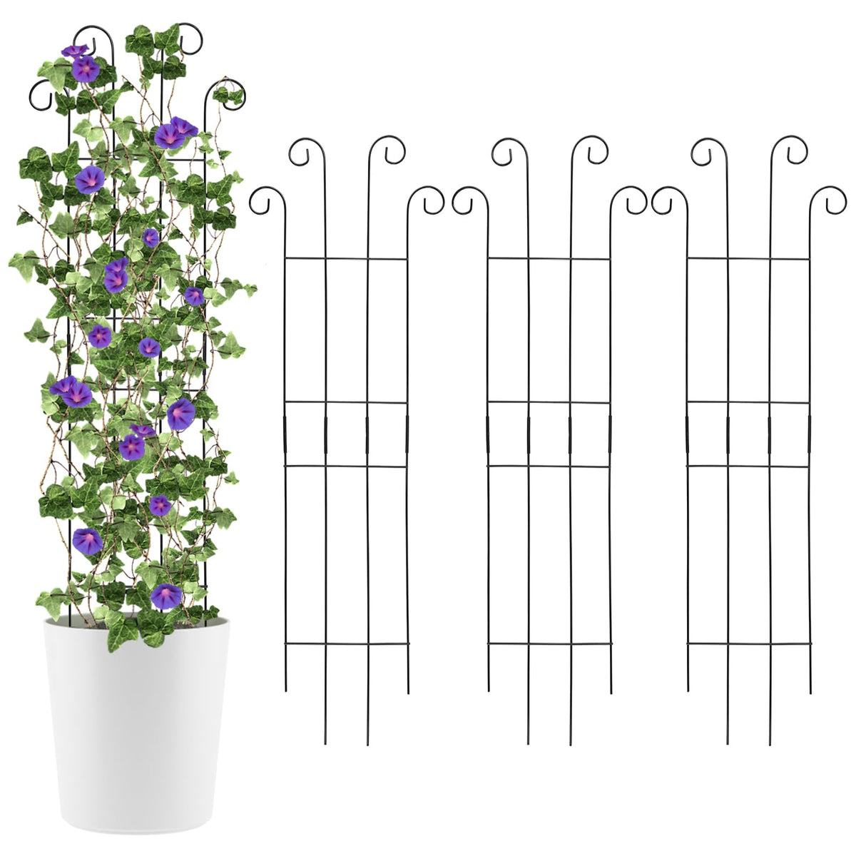 ANCOUUIN 4-pack 32inch wave-shape trellis for indoor and outdoor climbing plants