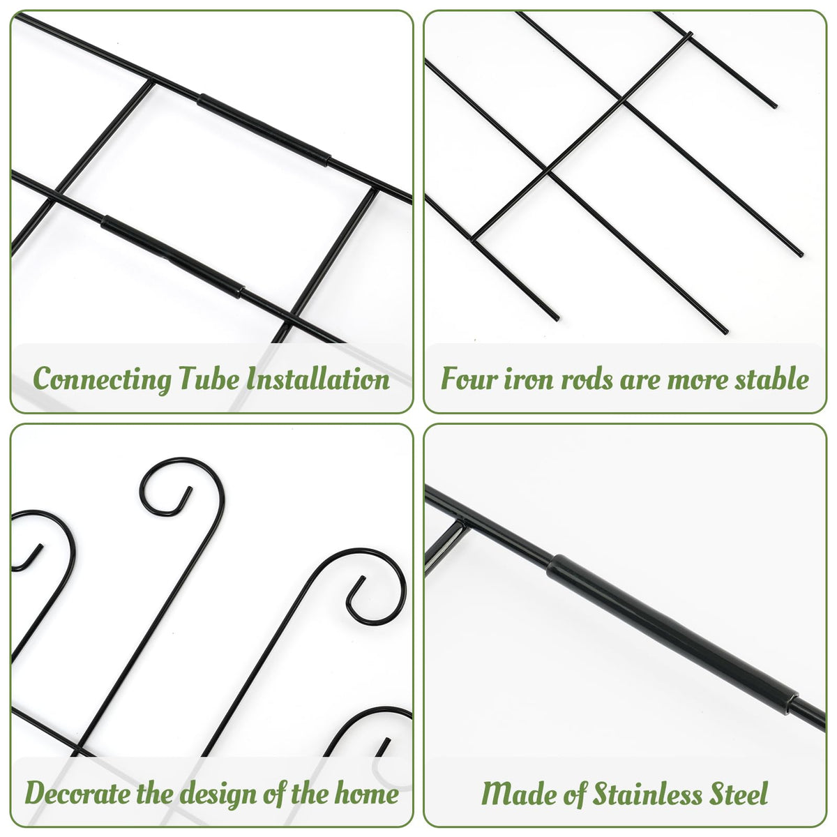 ANCOUUIN wave-pattern trellis supports climbing plants with adjustable height