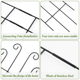 ANCOUUIN wave-pattern trellis supports climbing plants with adjustable height